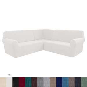 Cubierta gruesa de terciopelo a cuadros de maíz en forma de L, cubierta de sofá concubina de esquina de 7 asientos y 5 asientos, cubierta de sofá simple de color sólido - Product Image 6