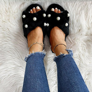 High Quality Wholesale TPR Sole Pearl Cotton <b>slippers</b> Artificial <b>Fur</b> Casual Outdoor <b>slippers</b> With Good Product Quality - Product Image 4