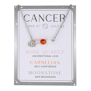 Collar con Colgante de Piedras Preciosas Naturales del Zodiaco, Constelaciones, Horóscopo, Joyería de Cristal Curativa con Tarjeta de Regalo - Product Image 6