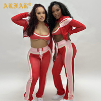 Ensemble deux pièces Y2K personnalisé pour femme, veste et pantalon de jogging color block, survêtement décontracté streetwear