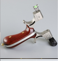Slingshot en acier inoxydable avec poignée en bois massif pour tir à la catapulte et coupe-fil à bande plate