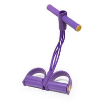 Ejercitador Abdominal Multifuncional de 4 Tubos, Cuerda de Resistencia para Abdominales, Yoga y Ejercicios en Casa, Pedal de Resistencia Elástica