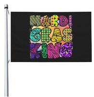 Bandera de Mardi Gras de Fábrica 3x5 pies, Bandera de Feliz Carnaval para Fiesta de Mascaradas y Martes Grueso, Decoración para Jardín, Patio, Interiores y Exteriores