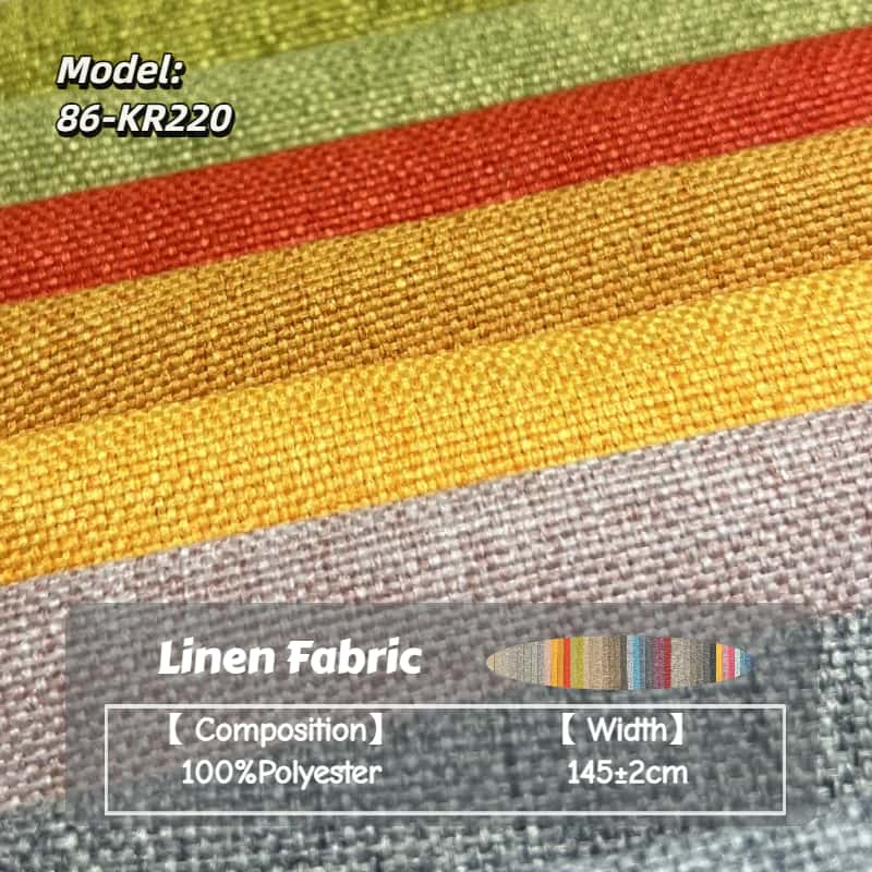 Linen Look 100% Polyester Fabric for Curtains and Upholstery-PA Coated Breathable Lightweight Sofa Fabric