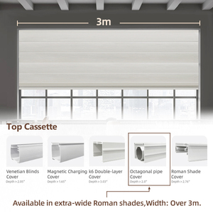 Stores romains écologiques, filtrant la lumière, ignifuges, 100% occultants, tissage texturé, commande par cordon, pour chambre d'enfant - Product Image 3