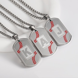 Baseball Lettre <span class=keywords><strong>Pendentif</strong></span> Collier Hommes Offre Spéciale Européen et Américain Sport Style En Acier Inoxydable <span class=keywords><strong>Militaire</strong></span> Marque <span class=keywords><strong>Pendentif</strong></span> - Product Image 6