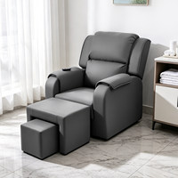 Lit de massage électrique moderne et minimaliste avec cadre en bois, pour la thérapie des pieds, avec bain de pieds, soins des ongles et des cils, pédicure et fonctions de nettoyage des oreilles