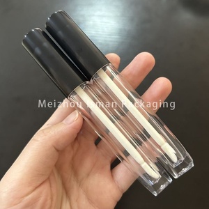 ISMAN Nouveau Contenant de Rouge à Lèvres Liquide Noir 5ml avec Bouchon Doré, Tubes Ronds Vides pour Brillant à Lèvres, Bouteille Carrée avec Bouchon à Vis et Pinceau - Product Image 4