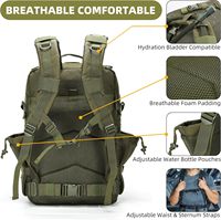 Sac à dos tactique 45L Sac Molle 3 jours Pack pour hommes et femmes Grand sac à dos d'assaut