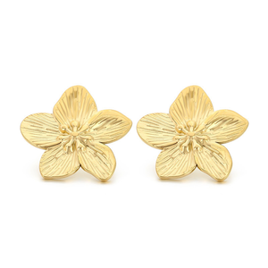 Nouvelle Arrivée Boucles d'Oreilles Pendantes Fleur en Alliage de Cuivre Plaqué Or 18K Étanche Tendance Cadeau Femme - Product Image 1