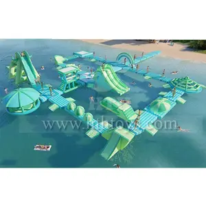 गर्म बिक्री वाणिज्यिक Aquapark बच्चों और वयस्कों के लिए Inflatable अस्थायी वाटरपार्क