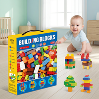 Vente en gros de 500/1000 pièces de blocs de construction en plastique ABS, briques de construction DIY, blocs d'assemblage, jouets cadeaux pour enfants