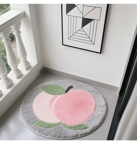 Tapis d'intérieur moderne <span class=keywords><strong>BEHE</strong></span> en microfibre floquée, lavable en machine, rembourré, antidérapant, à poils moyens, motif fantaisie, avec support en TPR, motif floral - Product Image 3