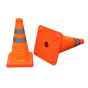 Cône de signalisation routière pliable de sécurité extensible réfléchissant Cônes de sécurité routière pliables - Product Image 2