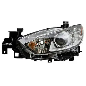 Flyingsohigh lampu depan lampu halogen hitam, lampu depan untuk Sedan 2014-2018 Mazda 6 MA2518160 GMP2510L0