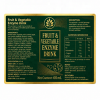 Etiquetas Autoadhesivas de Vinilo Personalizadas, Resistentes al Agua, con Estampado en Frío para Botellas de Alimentos y Bebidas - Soluciones de Empaque OEM