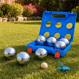 Ensemble <span class=keywords><strong>de</strong></span> boules <span class=keywords><strong>de</strong></span> <span class=keywords><strong>pétanque</strong></span> en acier au carbone électroplaqué avec étui en plastique pour <span class=keywords><strong>jeu</strong></span> familial en plein air, vente en gros - Product Image 2