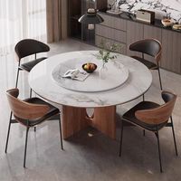 Table à manger ronde de style mid-century, table à manger simple en bois, table à manger en bois massif de frêne, table ronde pour restaurant et maison