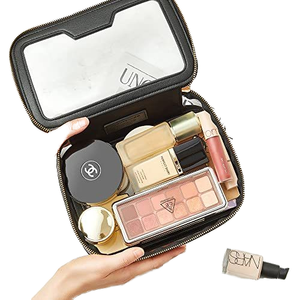 Rownyeon rõ ràng trang điểm Túi đa năng du lịch trang điểm Train trường hợp xách tay mỹ phẩm Organizer lưu trữ trong suốt Túi - Product Image 4