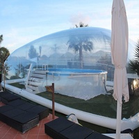 Dôme de piscine gonflable transparent sur mesure pour piscine hors sol, adaptée à votre taille de piscine