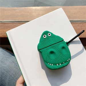 Étui pour écouteurs sans fil en forme de <span class=keywords><strong>dinosaure</strong></span> vert de dessin animé, avec une <span class=keywords><strong>coque</strong></span> en silicone tridimensionnelle - Product Image 2