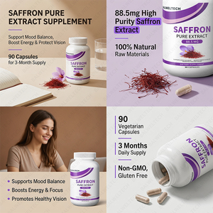 Cápsulas de Extracto de Azafrán 100% Puro y Natural, Suplementos de Azafrán de Grado Alimenticio para Aumentar la Energía, Mejorar la Salud Ocular y el Estado de Ánimo - Product Image 5