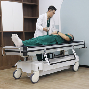 Brancard <span class=keywords><strong>de</strong></span> transport médical d'urgence pour hôpital, lit médical électrique en acier avec tableau médical - Product Image 5