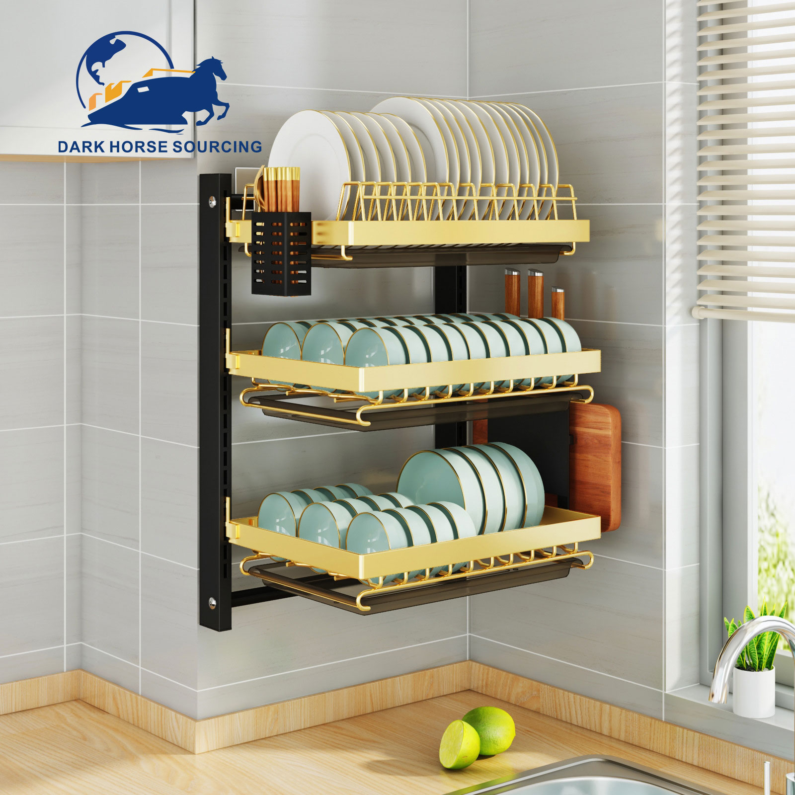Wall mounted dish drainer rack hotsell