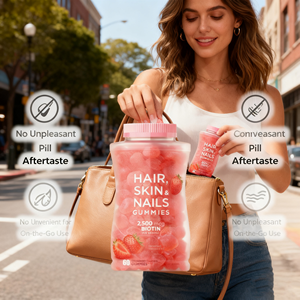 Integratori Vitaminici Superfood per Adulti, Gommose Vegane alla Biotina per <span class=keywords><strong>Capelli</strong></span>, Pelle <span class=keywords><strong>e</strong></span> <span class=keywords><strong>Unghie</strong></span>, 100% Naturali OEM - Product Image 5