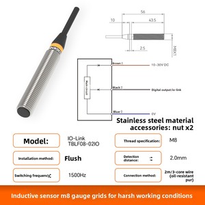 Akusense cho cảm biến tiệm cận cảm ứng NPN TBLF18-08NO thép không gỉ ip69 chống ăn mòn điều kiện khắc nghiệt 8-20mm cảm biến - Product Image 6