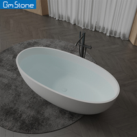 Baignoire autoportante de luxe moderne en pierre artificielle, écologique, pour villa, appartement, hôtel, maison