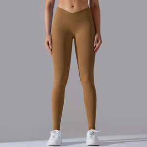 Custom Logo Vrouwen Elastische Taille Sport Leggings Naadloze Yoga Broek V-Vormige Taille Buik Controle Booty Lift Fitness Gym Hardlopen - Product Image 2