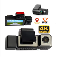 Enregistreur de conduite à double objectif avec écran IPS 4K de 3,18 pouces, WiFi et GPS intégrés, boîte noire de voiture, module GPS, surveillance de stationnement 24h/24, caméra embarquée