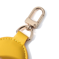 Porte-clés en cuir personnalisé avec logo, breloque de sac en forme de fleur, mini porte-monnaie à fermeture éclair, pochette à mousqueton pour sac à main ou sac à dos