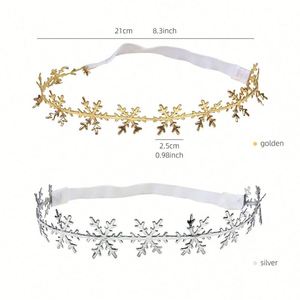 Diadema elástica ajustable para bebé con diseño de copo de nieve hueco y luna llena, de aleación con pedrería, estilo navideño europeo-americano, YUSE - Product Image 3