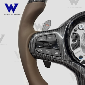 Pour <span class=keywords><strong>BMW</strong></span> G20 G30 G21 G22 G23 F10 F30 Série 3 <span class=keywords><strong>320i</strong></span> 325i 330i 2019 2020 2023 Personnalisation du volant en cuir et fibre de carbone - Product Image 2