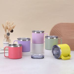 14oz Powder Coating New Design <b>Double</b> <b>Wall</b> <b>Mug</b> Stainless Steel Insulated Vacuum Camping Travel Tumbler for Laser Engraving - Product Image 2
