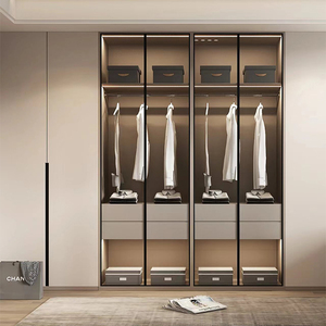 Custom Luxury Hinged Door <strong>Wardrobe</strong> with Mirror Panels and LED Lighting for Walk-in <strong>Closet</strong> or Master Bedroom - Product Image 3