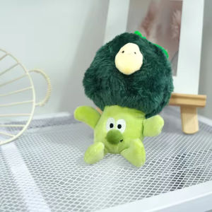 야채 브로콜리 교수형 인형 발톱 기계 귀여운 애니메이션 봉제 장난감 학교 가방 펜던트 키 체인 어린이 선물 - Product Image 6