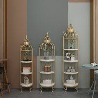Style nordique américain en fer forgé Cage à oiseaux porte-fleurs multicouche intérieur balcon stockage coin support salon meubles