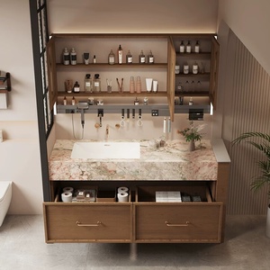 Ceramic seamless integrated basin bathroom cabinet combination hand wash basin bathroom wash basin - Product Image 4