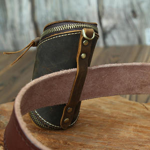 Étui à clés créatif Andong en cuir Crazy Horse rétro avec fermeture éclair, porte-cartes et porte-clés de voiture, pour hommes et femmes - Product Image 2