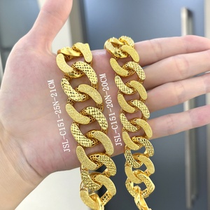 Jxx Hip Hop Jewelry 24K Gold Plated Bracelet Cuban Link <b>Chain</b> Bracelet for Men - Product Image 2