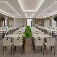Ensemble table et chaises de cantine scolaire de style nordique moderne pour cafétéria universitaire et restaurant du personnel