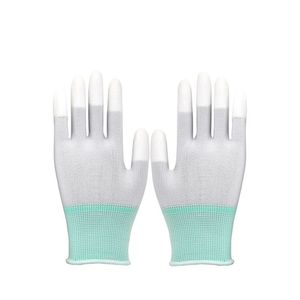 Gants antistatiques sans poussière en nylon avec revêtement PU sur les doigts et la paume, gants de protection avec adhésif, antidérapants, respirants - Product Image 1
