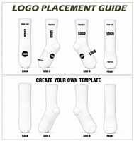 Chaussettes de sport confortables et douces de qualité supérieure, avec bordure rayée, semelle rembourrée, chaussettes de sport unisexes, chaussettes athlétiques mi-mollet personnalisées avec logo