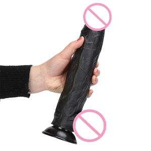 Venta al por mayor <span class=keywords><strong>12</strong></span> pulgadas negro pene artificial juguetes sexuales suave grande realista consolador realista enorme consolador masculino para mujeres adultas productos sexuales - Product Image 3