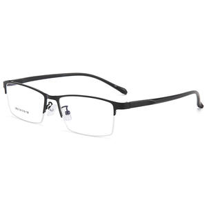 Montures de lunettes rectangulaires en métal ultralégères pour hommes 3962, monture large, verres en plastique, pont moyen, lunettes optiques - Product Image 3
