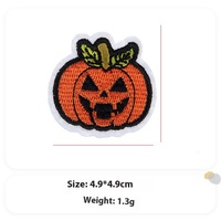 Patch de citrouille d'Halloween brodé par ordinateur pour accessoires de vêtements sélectionnés Hot Melt Cross-Border Sewing-Free Fabric DIY