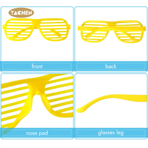 YAachen-Lunettes de soleil à fente de couleur néon style obturateur 80's Party pour enfants adultes rétro Rock Pop Star <span class=keywords><strong>Disco</strong></span> Dress-Up Party - Product Image 4